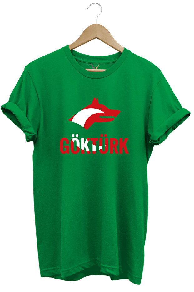 Turkey Turkish Bozkurt Printed Moon Star Red White Wolf and Gokturk Writing Regular Fit T-Shirt