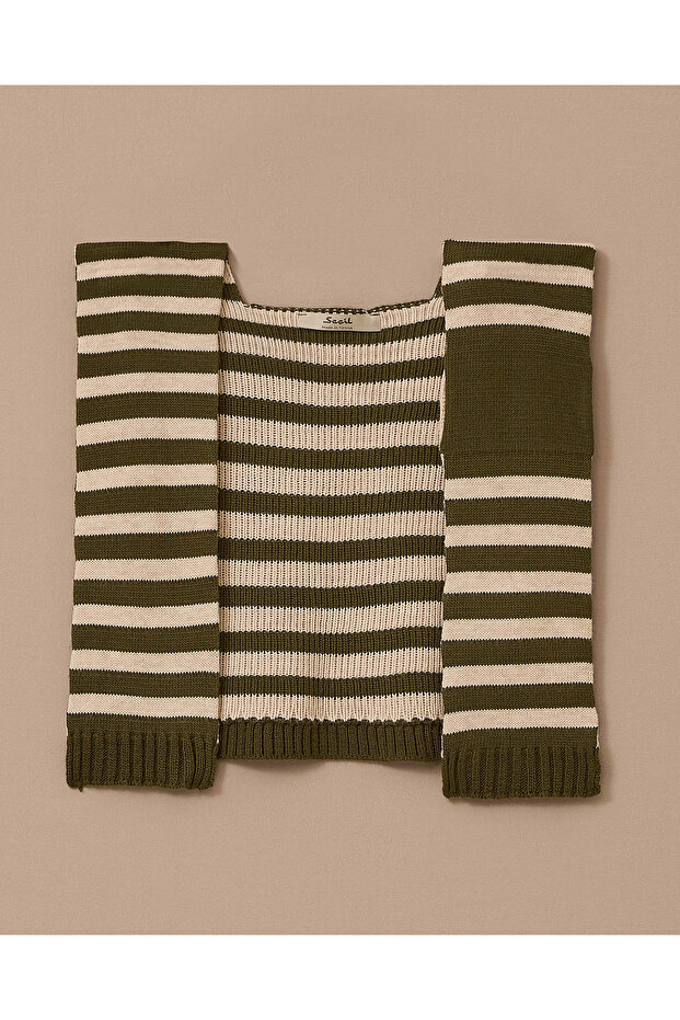 Çizgili Omuz Şalı - 6