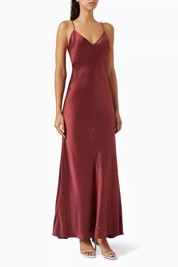 Silk Cami Maxi Dress, Elegant Summer Chic with Open Back