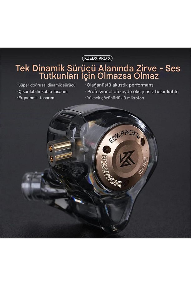 KZ EDX PRO X 1DD 10mm Kulak Içi Kulaklık Mikrofonlu ve Type C Dönüştücü Kablo - 4