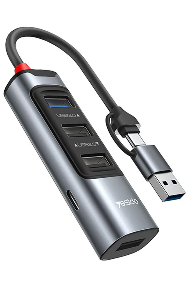 5in2 1 USB 3.0 2 Usb 2.0 1 RJ45 100 Mbps 100W Type-C Çıkışlı Usb ve Type-C Girişli Hub Dönüştürücü - 1