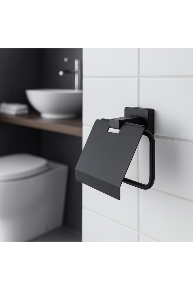Atena Toilet Paper Holder - Matte Black