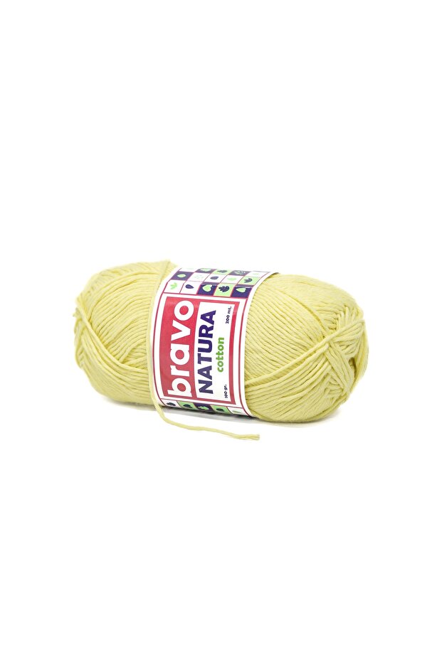 Natura %100 Cotton Yarn 100 Grams 200 Meters (Color Code:706) Light Yellow