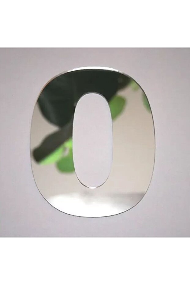 دائرة رقم 1 ملم مرآة فضية بليكسي جلاس مقاس 9×4 سم رقم- 0 ZERO