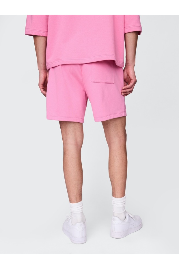 Erkek Pembe VintageSoft Spor Sweat Şort - 5