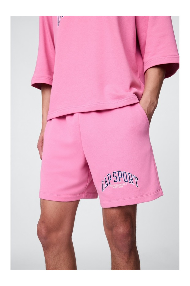 Erkek Pembe VintageSoft Spor Sweat Şort - 3