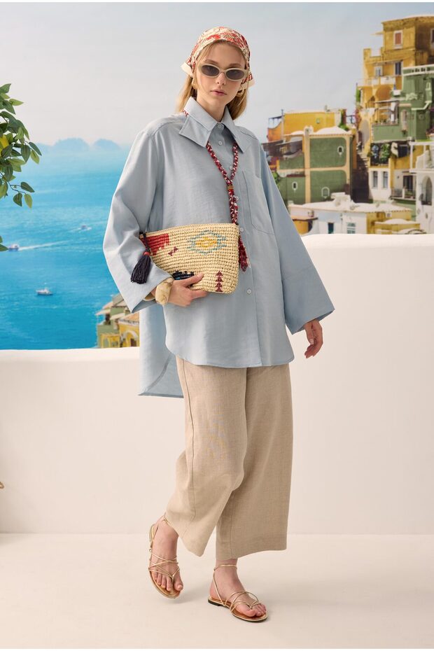 Çift Yakalı Gömlek Bebe Mavi - 3