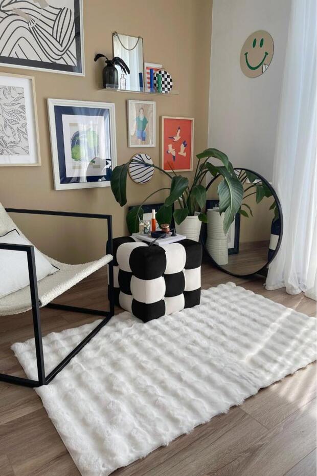 Molecule Kabartmalı Peluş Halı - 1