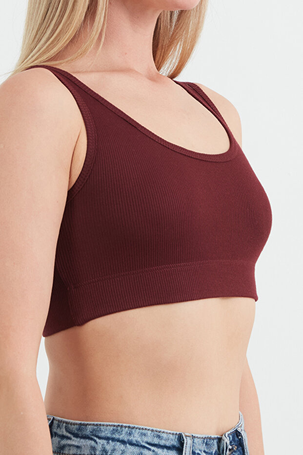 Basic Fitilli Modal Crop Büstiyer - 5