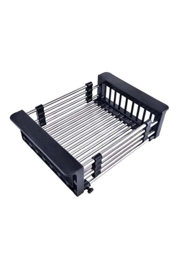 Generic Stainless Steel Drain Basket Rack Black S