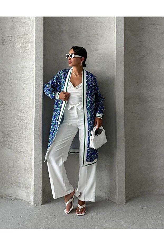 Kadın Tesettür Oversize Kimono Ceket - 1