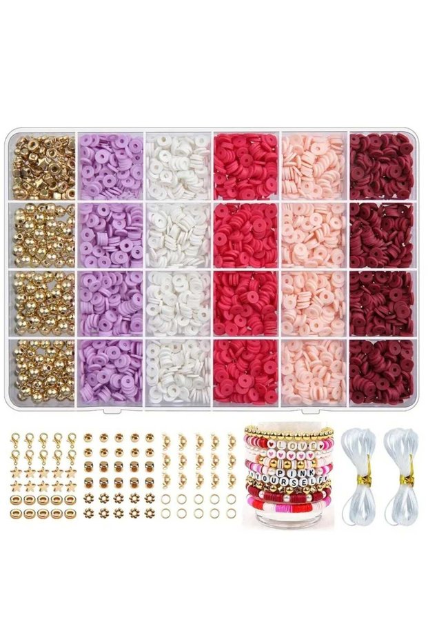 5 Colors Fimo Beads and Spacers Jewelry Making Kit Hobby Supplies 197