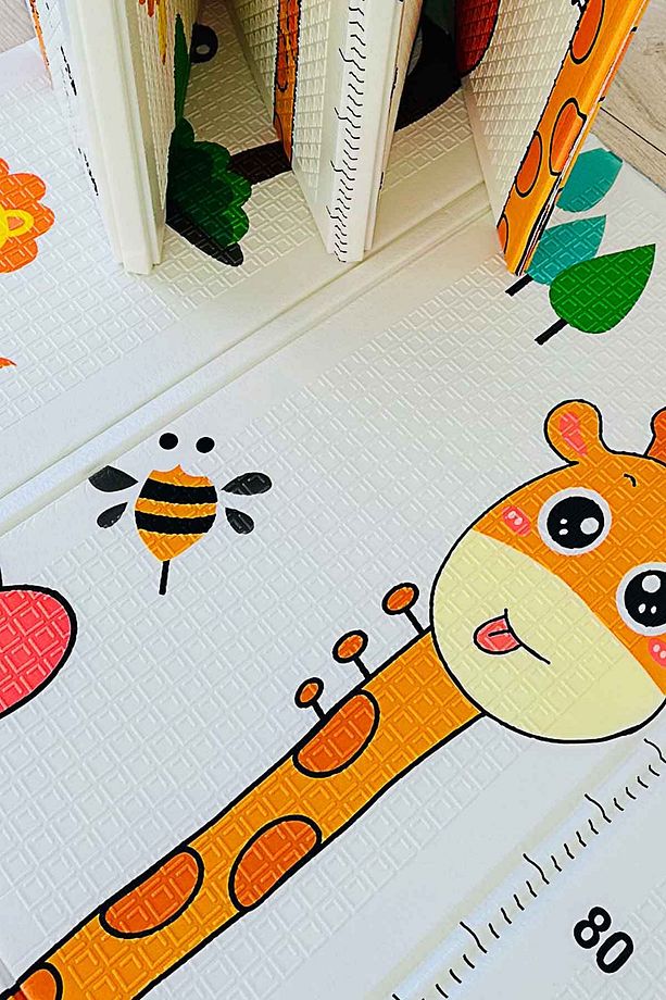 Çift Taraflı Katlanabilir Eğitici & Eğlenceli Çocuk Oyun Halısı Bebek Oyun Matı ( 150x200 cm ) - 5