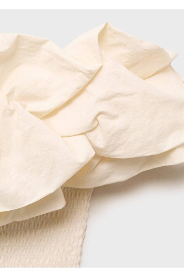 Volanlı straplez bluz - 5