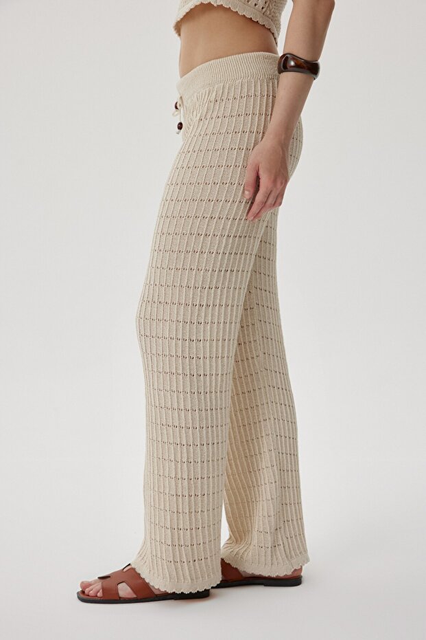 AJURLU TRİKO PANTOLON - 6