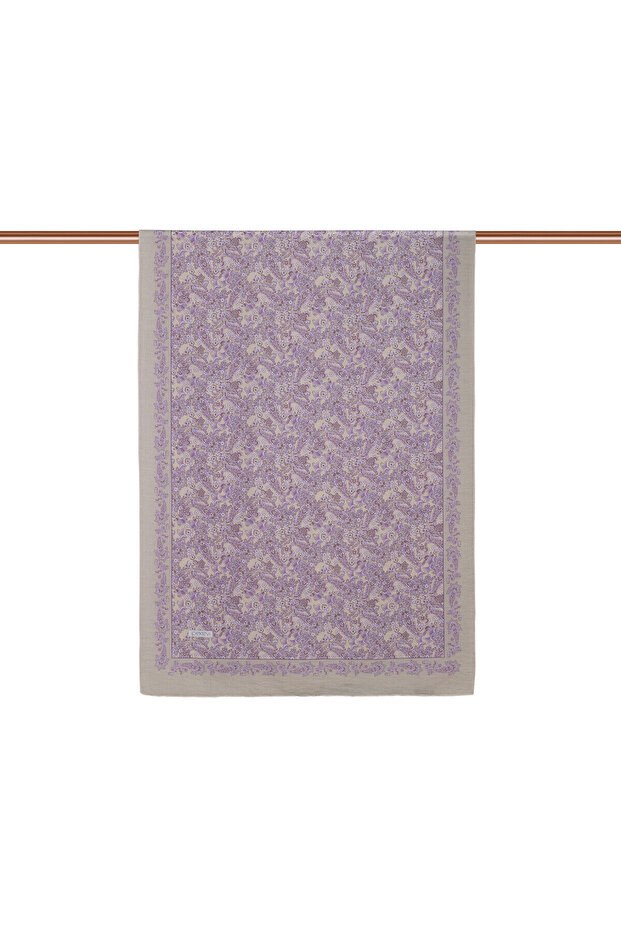 Stone Purple Mesopotamia Model 06 Patterned Shawl
