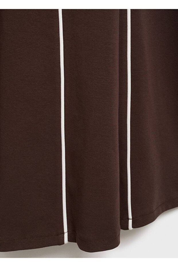 Çizgili pamuklu elbise - 8