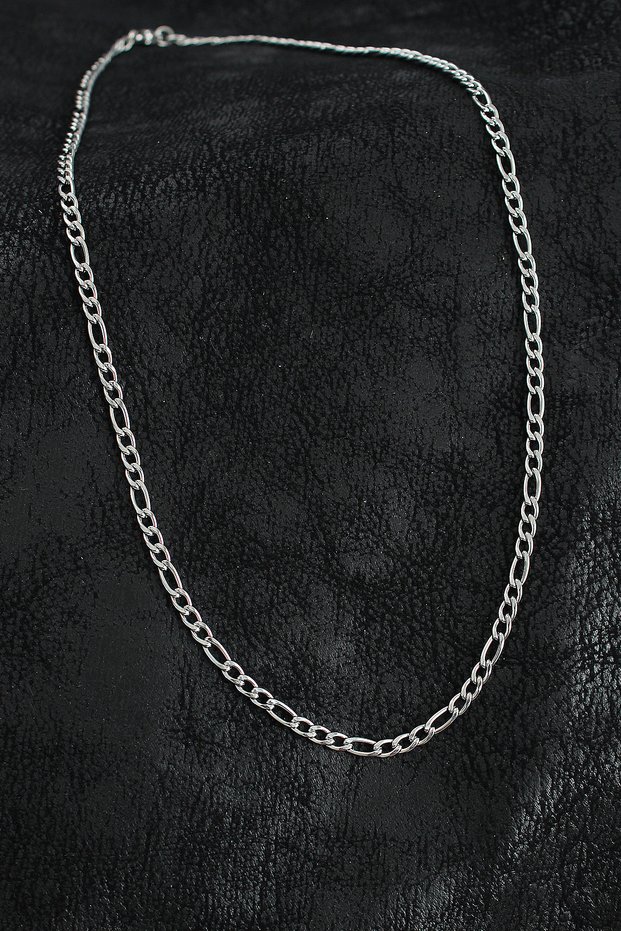 316L Steel Classic Figaro Chain Model Silver Color Men's Ke