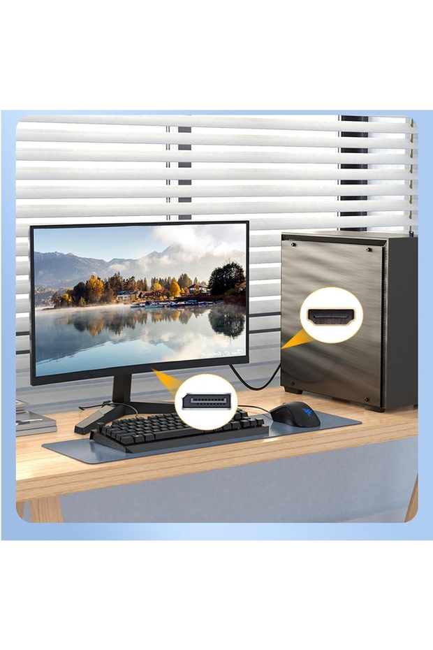HDMi To Displayport Çevirici Kablo - HDMi Kablo To Display Port Dp 4K Hdr - 3