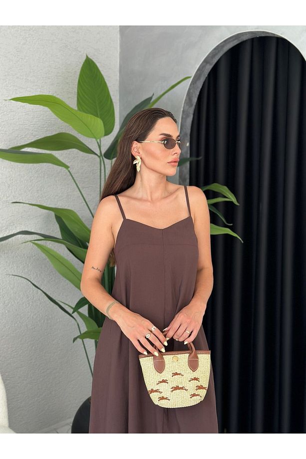 Soft Touch Modal Ayarlanabilir Askılı Elbise - 4