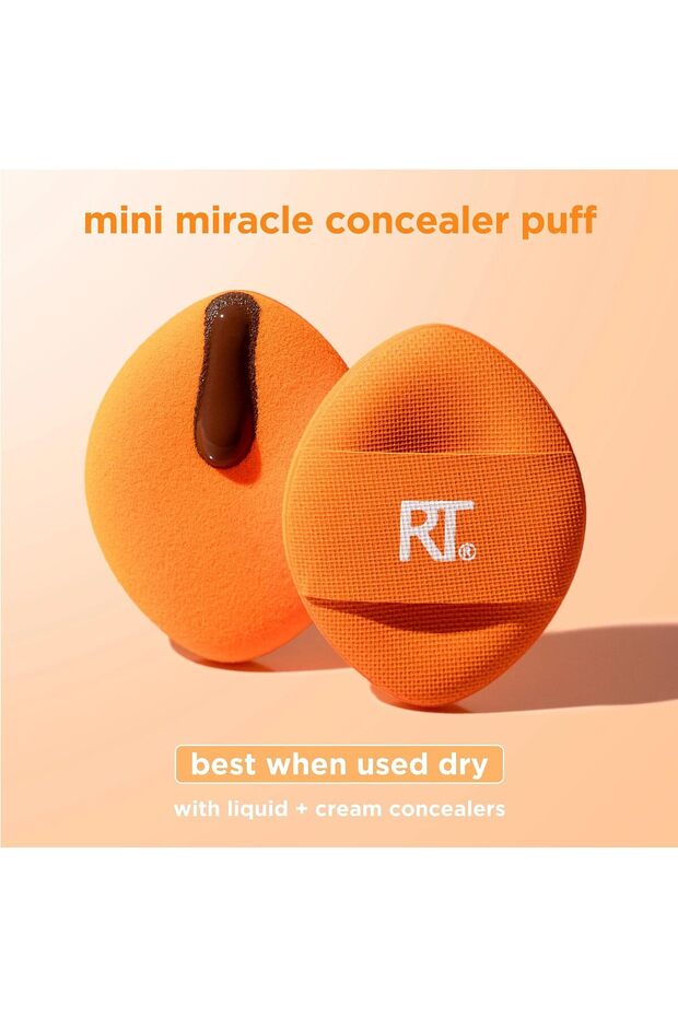 Mini Miracle Concealer Puff Trio Small Makeup Puff For Liquid & Cream Foundation 3Pc - 4