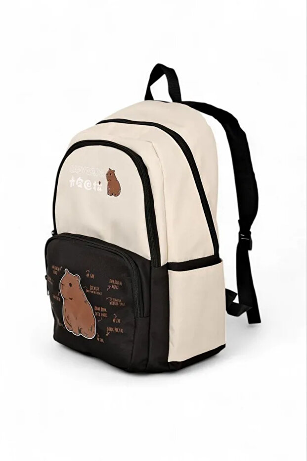 Brown Capybara Primary School Middle School and Daily Use Convenient Waterproof Backpack