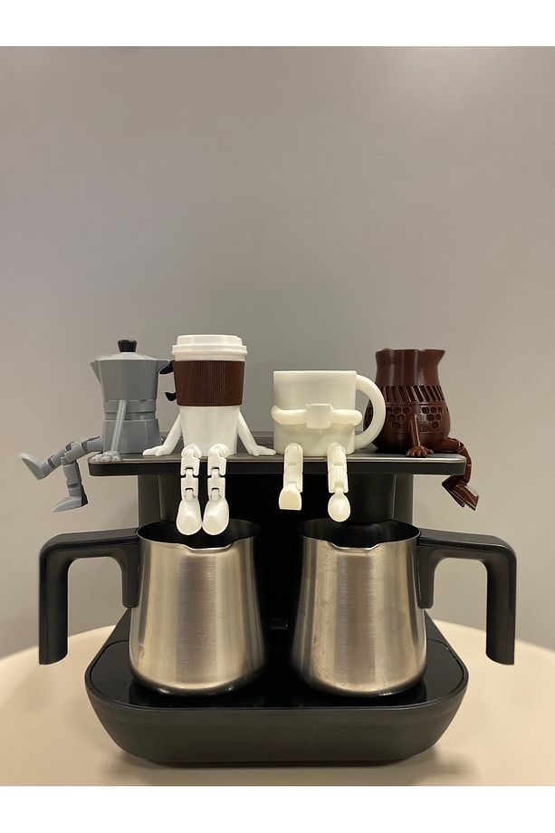Kahve Köşesi - 4'lü Ayaklı Kahve Köşesi Takımı - Moka Pot - Bardak - Kahve Bardağı - Cezve - 2