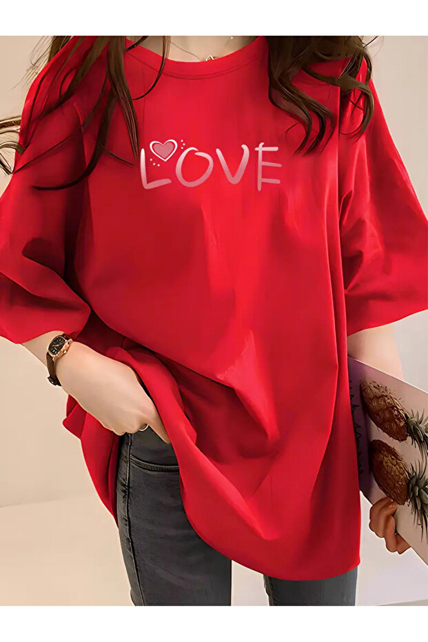 TRICOU OVERSIZE CU TEXT LOVE - 1