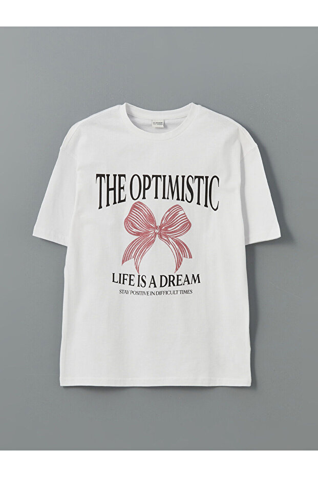 Crew Neck Printed Girl's T-Shirt (S5)