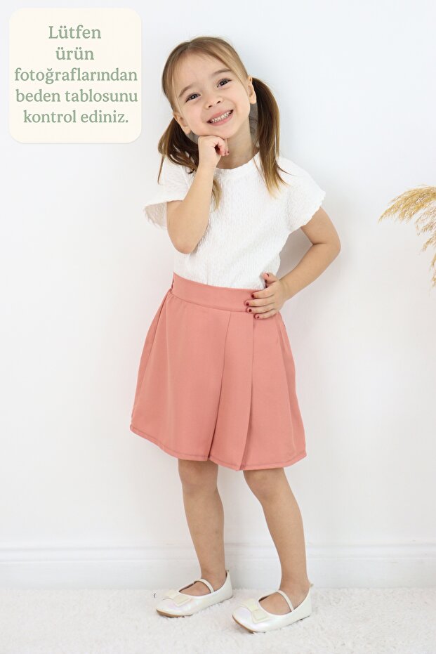 🌸 Girls' Pleated Skirt – Elastic Waist, Modern and Comfortable Design 🌸