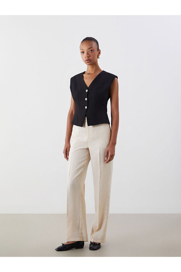 Nevavm Women's Pleated Pants with Modal Blend with Difference