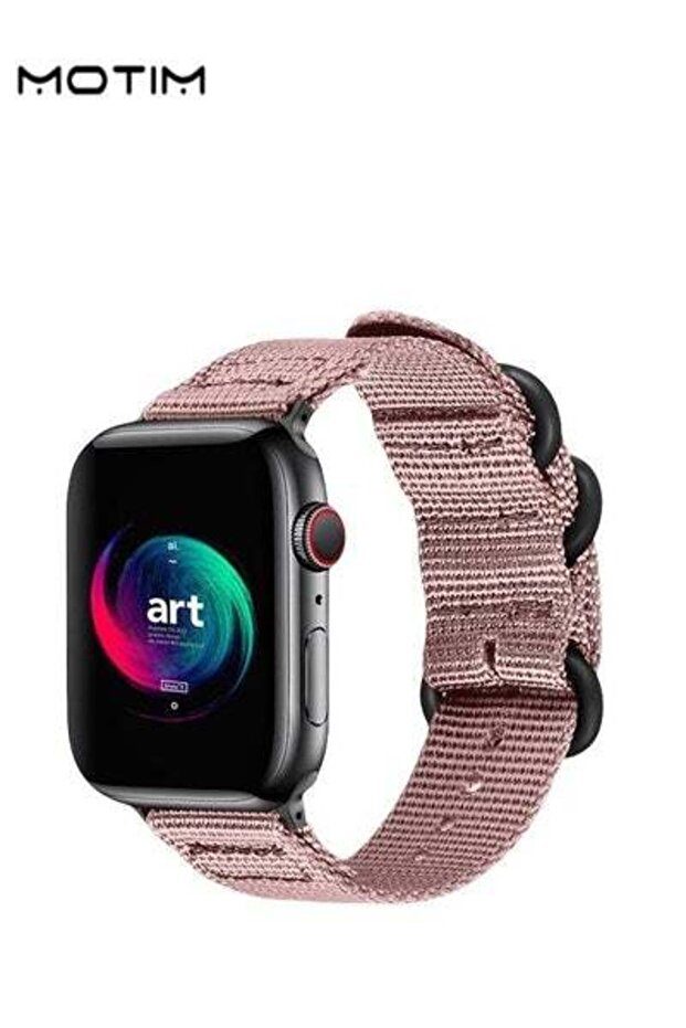 سوار ساعة نايلون حلقي لساعة Apple Watch مقاس 45 مم و44 مم و42 مم، حزام رياضي مضفر بديل