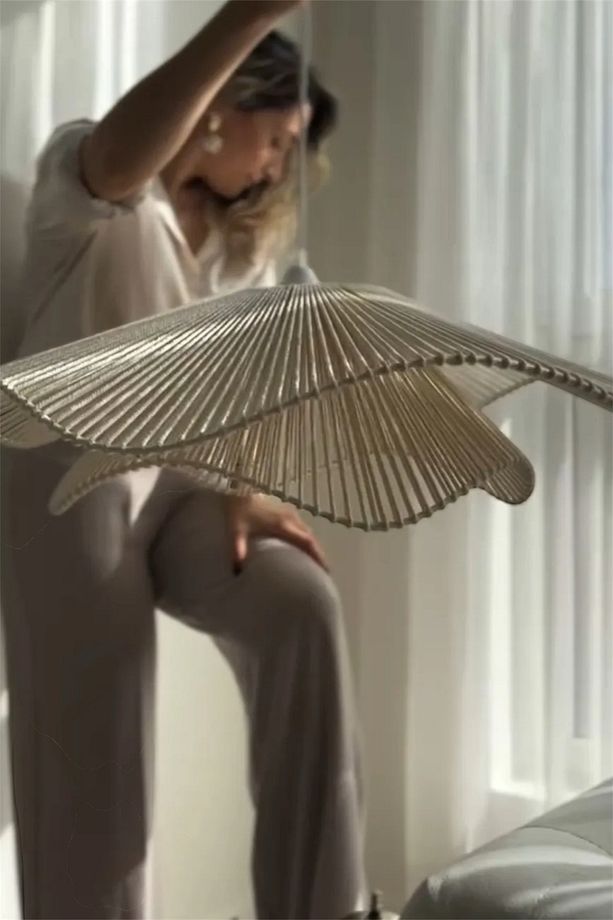 Rustik Tarz Bohem avize Makrome avize Salon avize Yatak Odası Avize Rattan Avize - 1