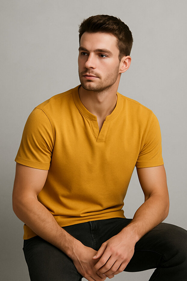 2124 Henley T-Shirt Basic Casual t Shirt