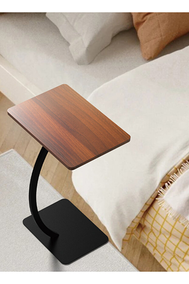 طقم من طاولتين جانبيتين معدنيتين قابلتين للإزالة من الخشب الصلب، مقاس 48*33*65 سم - 4