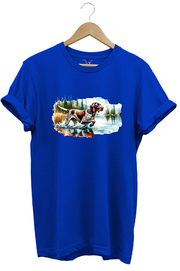 Hunting Hunting Hunting Dog Printed 100% Cotton Regular Fit T-Shirt