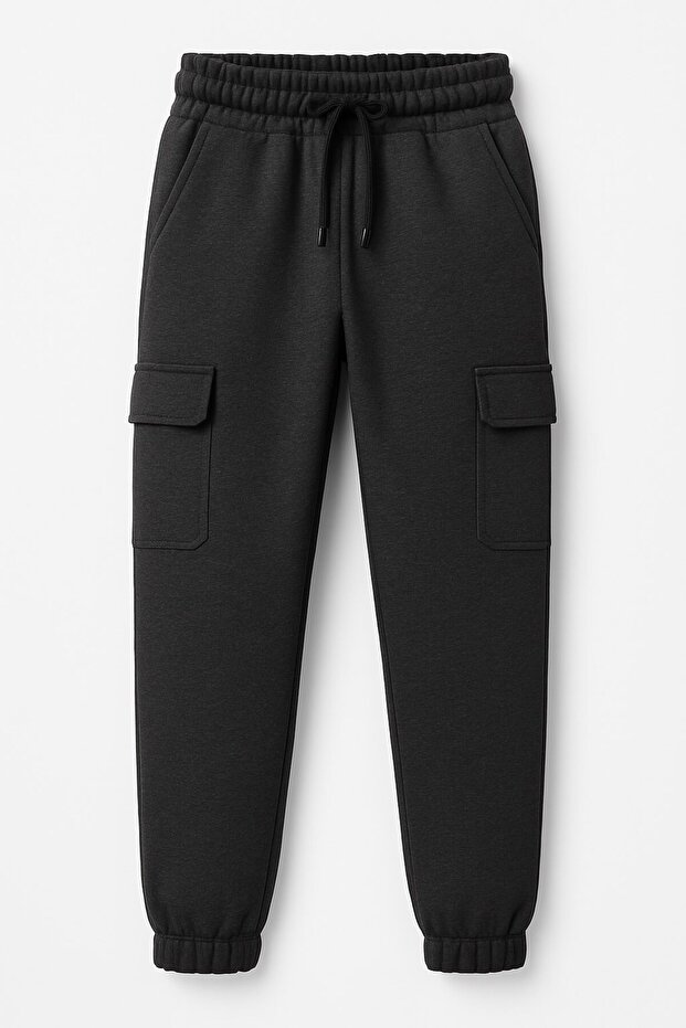 Boys' Cotton Jogger Sweatpants – Cargo Pockets and Drawstring | Comfortable Sports Bottom for School