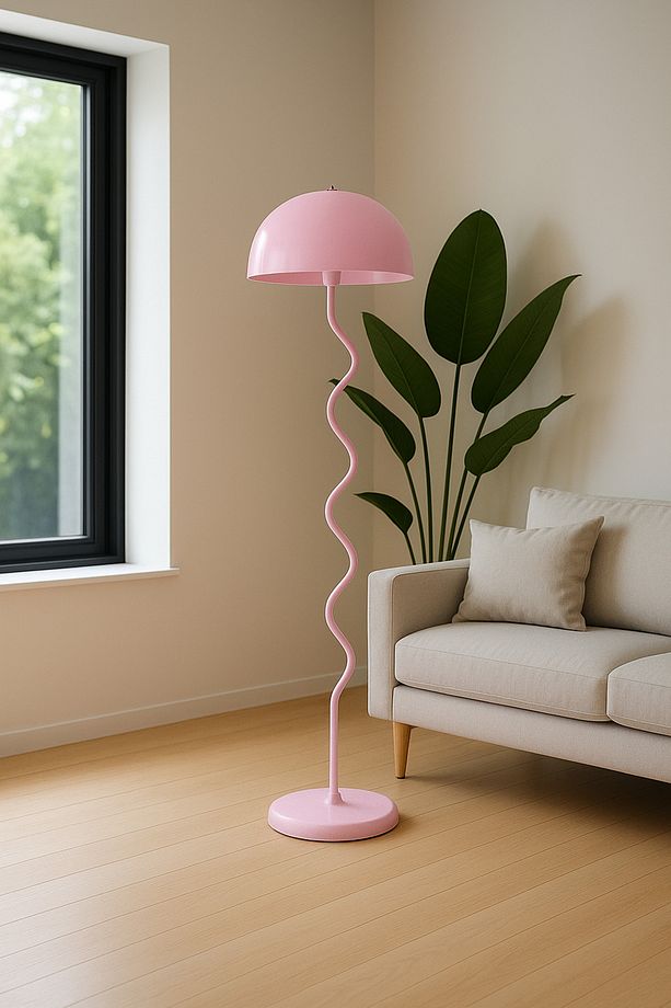 Mantar Zikzak Model Pembe Renkli Dekoratif Lambader Şık Lüks Salon Yatak Odası Bahçe - 1
