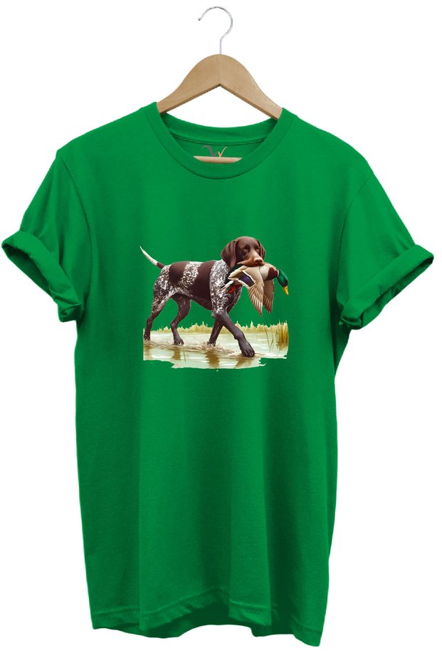 Hunting Hunting Duck Hunting Printed Dog Hunting in Reeds 100% Cotton Regular Fit T-Shirt
