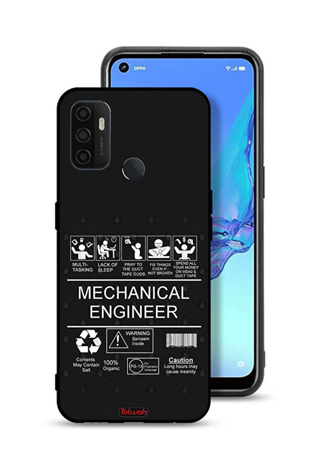 غطاء حماية لهاتف Oppo A32 - ملصق مهندس ميكانيكي