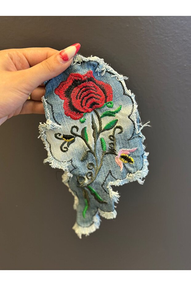 24X12 cm Embroidery Applique Denim Patch Sewing Applique