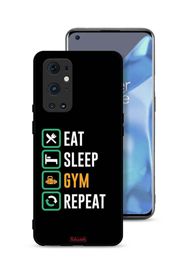 غطاء حماية لهاتف OnePlus 9 Pro 5G Eat Sleep Gym Repeat