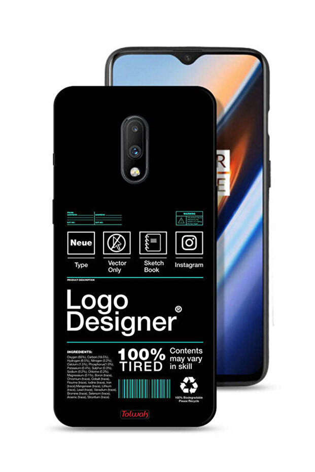 OnePlus 7 Protective Case Cover Logo Designer Sticker
