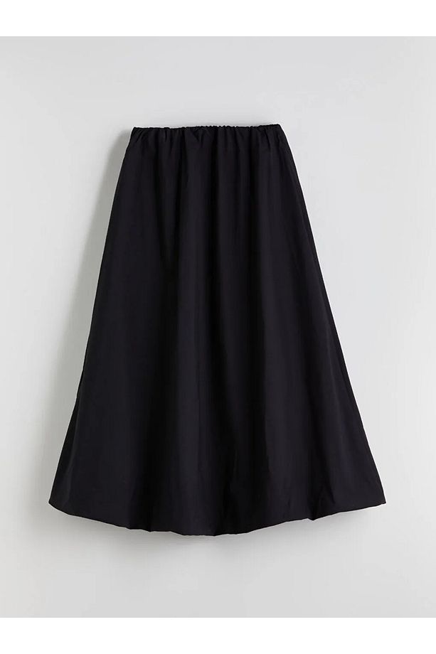 LCWAIKIKI Classic Siyah Beli Lastikli Poplin Balon Etek - 2