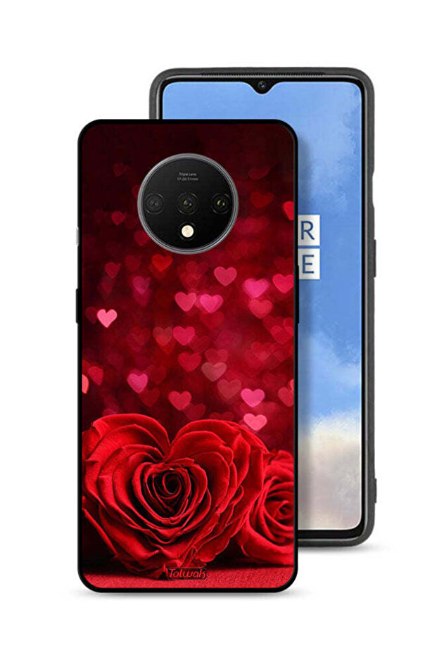 OnePlus 7T Protective Case Cover Heart Flowers Abstract Art