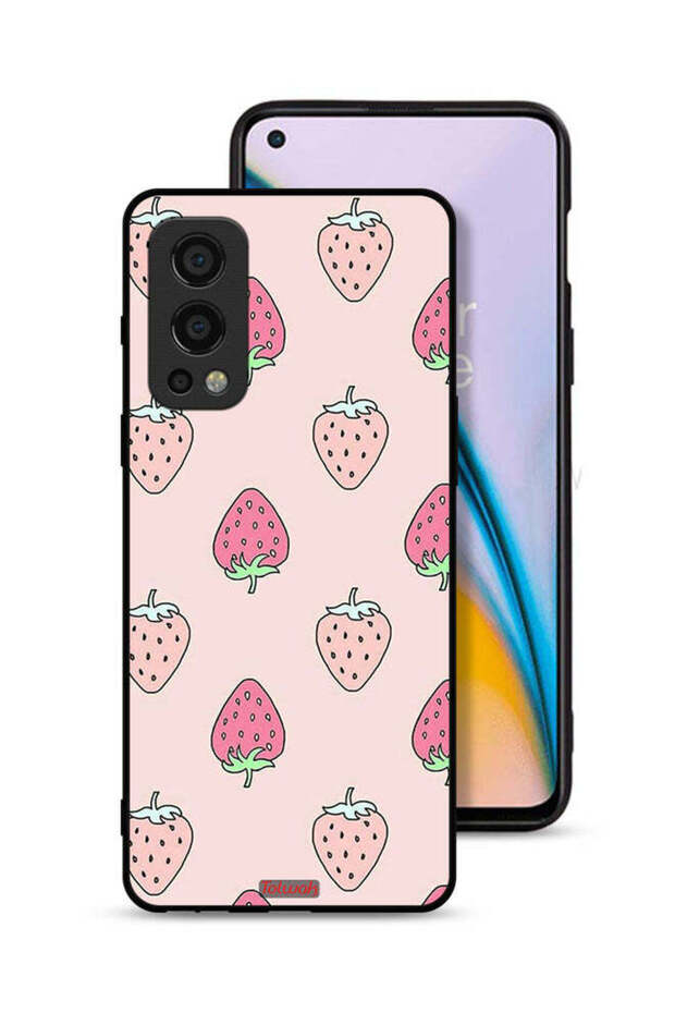 غطاء حماية لهاتف OnePlus Nord 2 5G بنقشة الفراولة