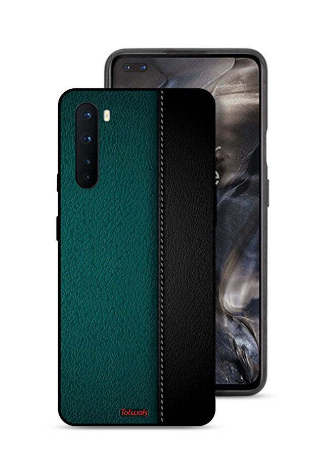 غطاء حماية جلدي بنمط هندسي لهاتف OnePlus Nord