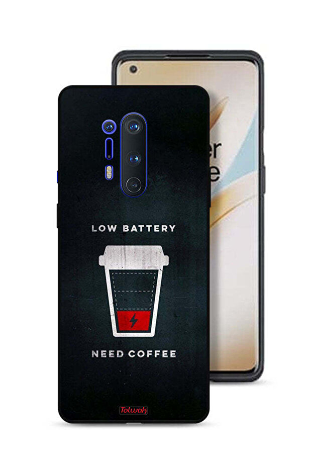 غطاء حماية لهاتف OnePlus 8 Pro - بطارية منخفضة - يحتاج إلى قهوة
