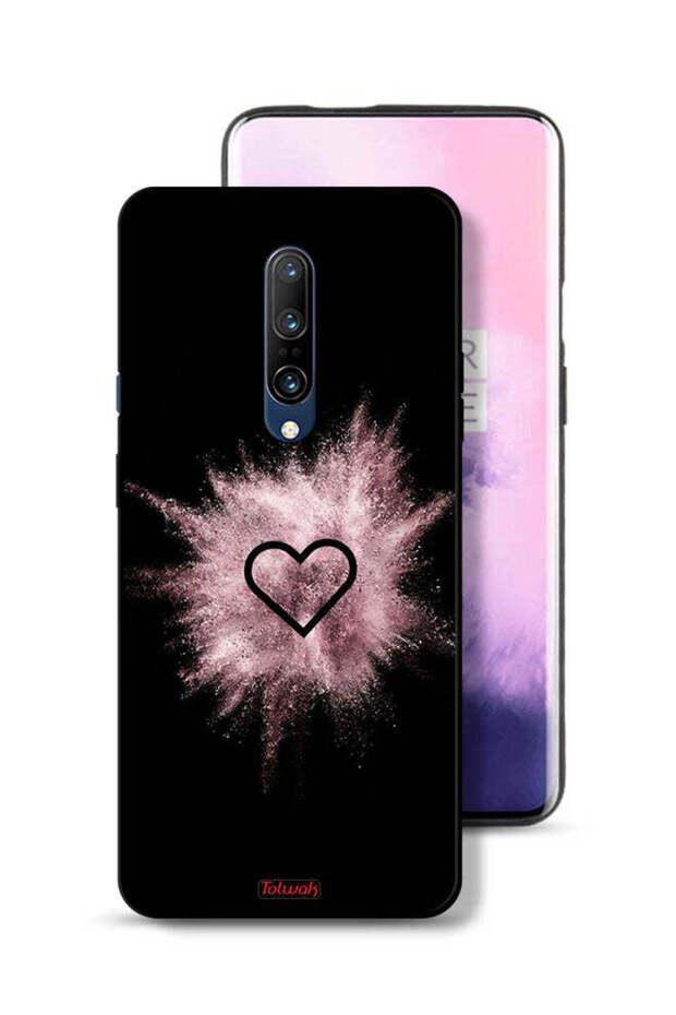 OnePlus 7 Pro Protective Case Cover Heart On Glitters