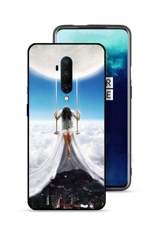 OnePlus 7T Pro Protective Case Cover Moon Clouds Town Art